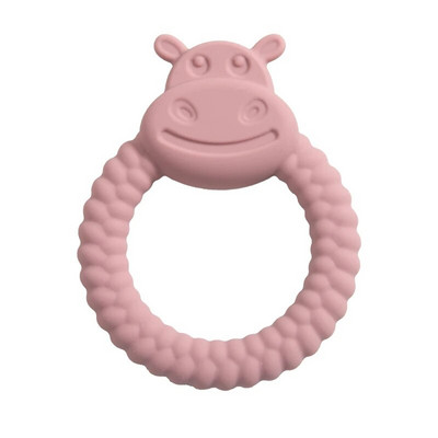 Παιχνίδια χειρός για βρεφικά δόντια σιλικόνης κατηγορίας τροφίμων BPA Free Cartoon Hippo Health Care Molar Toy Νοσηλευτικά δώρα οδοντοφυΐας για νεογέννητα