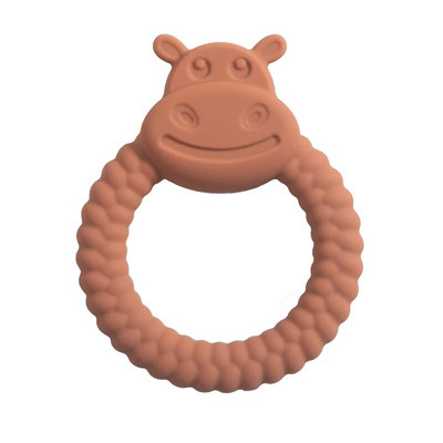 Παιχνίδια χειρός για βρεφικά δόντια σιλικόνης κατηγορίας τροφίμων BPA Free Cartoon Hippo Health Care Molar Toy Νοσηλευτικά δώρα οδοντοφυΐας για νεογέννητα