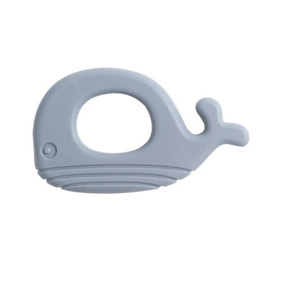 1 PC Baby Soft Silicone Teething Ring Molar Toy σε σχήμα φάλαινας Παιχνίδια δοντιών για βρέφη που μασούν νοσηλευτικά αξεσουάρ για νεογέννητα χωρίς BPA