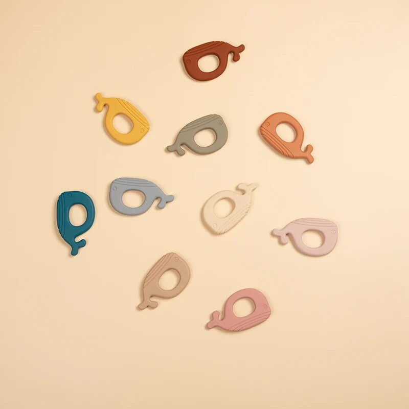1 PC Baby Soft Silicone Teething Ring Molar Toy σε σχήμα φάλαινας Παιχνίδια δοντιών για βρέφη που μασούν νοσηλευτικά αξεσουάρ για νεογέννητα χωρίς BPA
