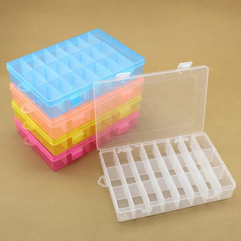 24 решетки Кутия за опаковане на инструменти Направи си сам Преносими електронни компоненти Винт Подвижен винт за съхранение Калъф за инструменти за бижута Цветна пластмаса