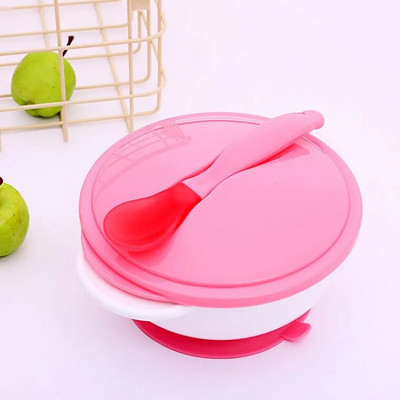 Μπολ τροφοδοσίας μωρών Σετ μαχαιροπήρουνων σετ εκμάθησης Μπολ φαγητού Κουτάλι ασφαλείας Θερμοκρασίας αισθητήρα Κουτάλι Βοήθειας Προπόνηση με κάλυμμα