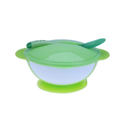 Πιάτα ταΐσματος Παιδικό καπάκι Μπολ 2 τμχ Κουτάλι καρτούν Έγχρωμο Σετ πιρουνιού κορόιδο κύπελλο νήπιο Εκπαίδευση μωρού Ασφαλής διατροφή PP Κουτάλι Στήριγμα