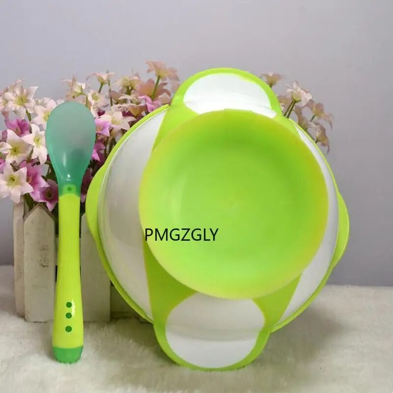 Πιάτα ταΐσματος Παιδικό καπάκι Μπολ 2 τμχ Κουτάλι καρτούν Έγχρωμο Σετ πιρουνιού κορόιδο κύπελλο νήπιο Εκπαίδευση μωρού Ασφαλής διατροφή PP Κουτάλι Στήριγμα