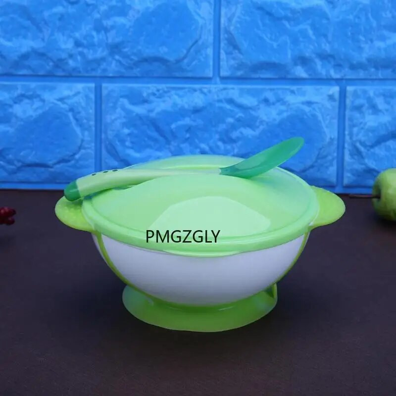 Πιάτα ταΐσματος Παιδικό καπάκι Μπολ 2 τμχ Κουτάλι καρτούν Έγχρωμο Σετ πιρουνιού κορόιδο κύπελλο νήπιο Εκπαίδευση μωρού Ασφαλής διατροφή PP Κουτάλι Στήριγμα