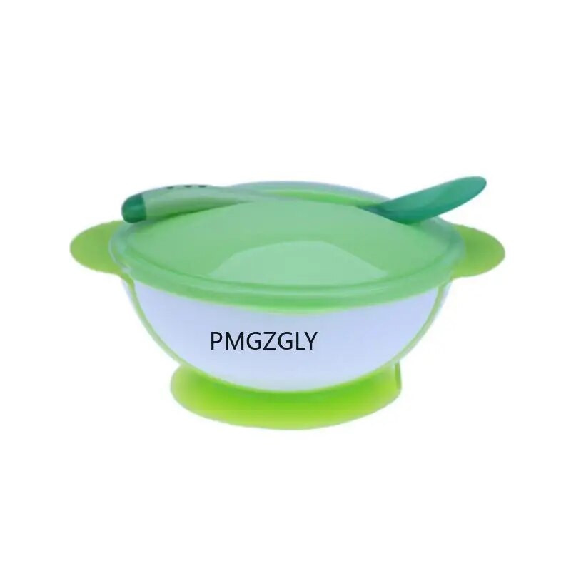 Πιάτα ταΐσματος Παιδικό καπάκι Μπολ 2 τμχ Κουτάλι καρτούν Έγχρωμο Σετ πιρουνιού κορόιδο κύπελλο νήπιο Εκπαίδευση μωρού Ασφαλής διατροφή PP Κουτάλι Στήριγμα
