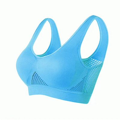 Sutien de yoga sport pentru femei Vestă fără fir S-6XL Plus Size Push Up fără spate Top din plasă fără cusături, fără oase Sutiene cu cadru