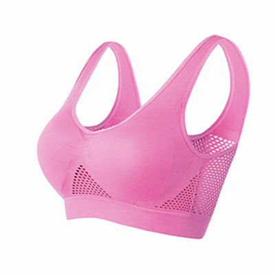 Sutien de yoga sport pentru femei Vestă fără fir S-6XL Plus Size Push Up fără spate Top din plasă fără cusături, fără oase Sutiene cu cadru