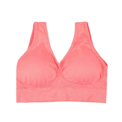 Sutien de yoga sport pentru femei Vestă fără fir S-6XL Plus Size Push Up fără spate Top din plasă fără cusături, fără oase Sutiene cu cadru