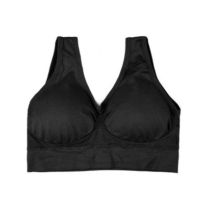 Sutien de yoga sport pentru femei Vestă fără fir S-6XL Plus Size Push Up fără spate Top din plasă fără cusături, fără oase Sutiene cu cadru