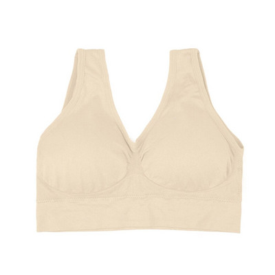Sutien de yoga sport pentru femei Vestă fără fir S-6XL Plus Size Push Up fără spate Top din plasă fără cusături, fără oase Sutiene cu cadru