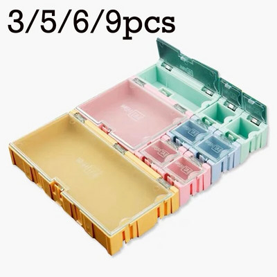 3/5/6/9 vnt SMD SMT IC elektroninio komponento mini saugojimo dėžutės varža talpos talpos dėžutės mažo komponento įrankio dėklas