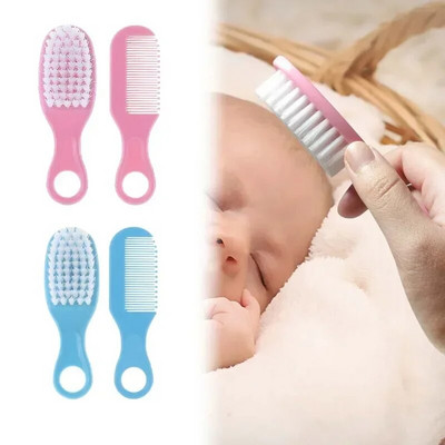 Kūdikių plaukų šepetėlių šukos Nešiojamos naujagimių kūdikių minkštų plaukų šepetėlių galvos masažuoklis vaisiaus galvos riebalų šukos Vaikų plaukų priežiūros reikmenys