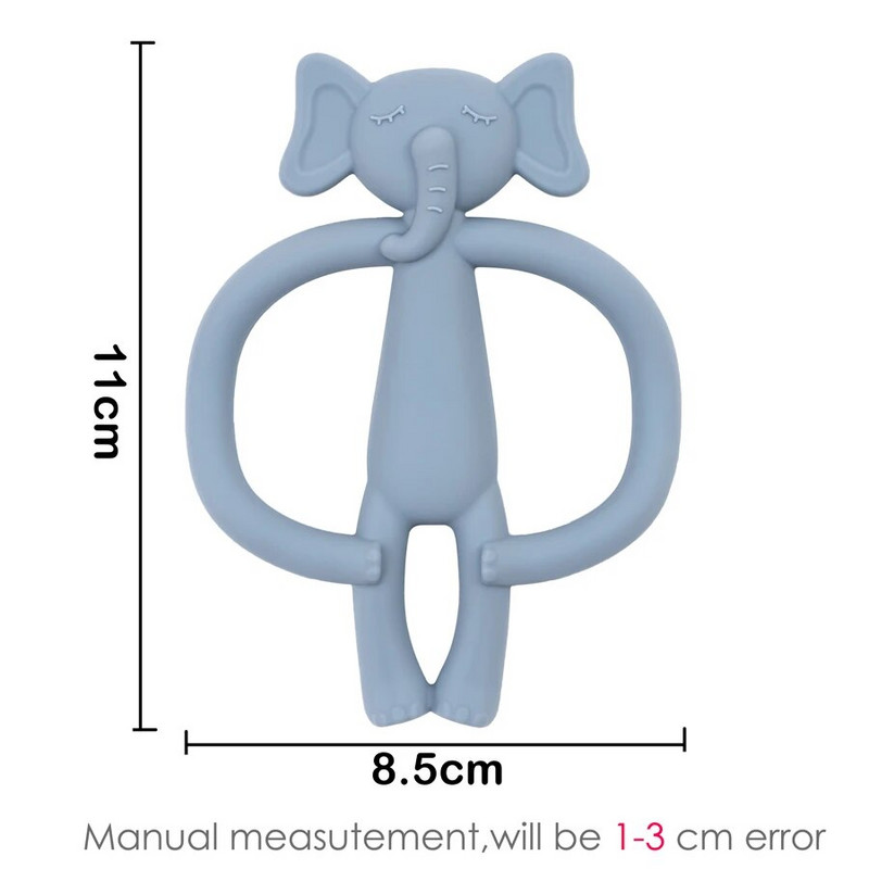 Baby Teether Food Grade Silicone Material Cute Cartoon Double Handle Teether Teether Παιχνίδι Pain Teething Relief Βρεφικά αξεσουάρ