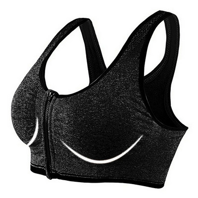 Γυναικείο φερμουάρ Push Up Αθλητικό γιλέκο σουτιέν Γυναικείο μαλακό εσώρουχο Αντικραδασμικό αναπνεύσιμο σουτιέν γυμναστικής γυμναστικής Αθλητικό τρέξιμο Yoga Sport Top