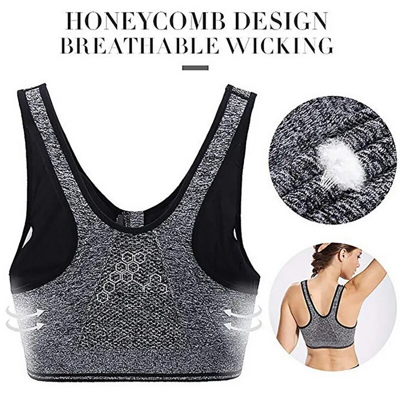 Γυναικείο φερμουάρ Push Up Αθλητικό γιλέκο σουτιέν Γυναικείο μαλακό εσώρουχο Αντικραδασμικό αναπνεύσιμο σουτιέν γυμναστικής γυμναστικής Αθλητικό τρέξιμο Yoga Sport Top
