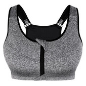 Sutiene sport cu fermoar în față pentru femei Lenjerie de corp de mărime mare Sală de fitness Alergare Yoga Sutien sport Top Suport de mare impact S-3XL