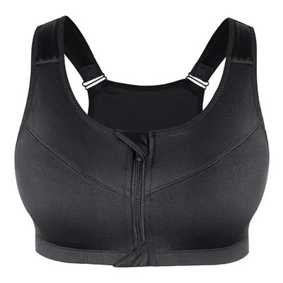 Sutiene sport cu fermoar în față pentru femei Lenjerie de corp de mărime mare Sală de fitness Alergare Yoga Sutien sport Top Suport de mare impact S-3XL