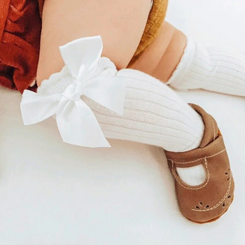 Διχτυωτό νεογέννητο κοριτσάκι Παιδιά για τα Χριστούγεννα Χειμώνας Αντιολισθητικές Κάλτσες Φιόγκος Καλοκαίρι Άνοιξη Terry Cotton Sokken Princess Knee ψηλά μακριά