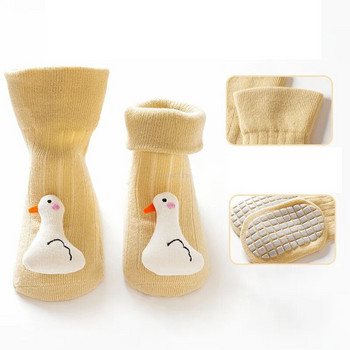Сладки анимационни животински бебешки чорапи за момче, момиче, пролет, памучно мече, пате, противоплъзгаща се подметка, есенни чорапи за новородено, малко дете Accesorio Bebe