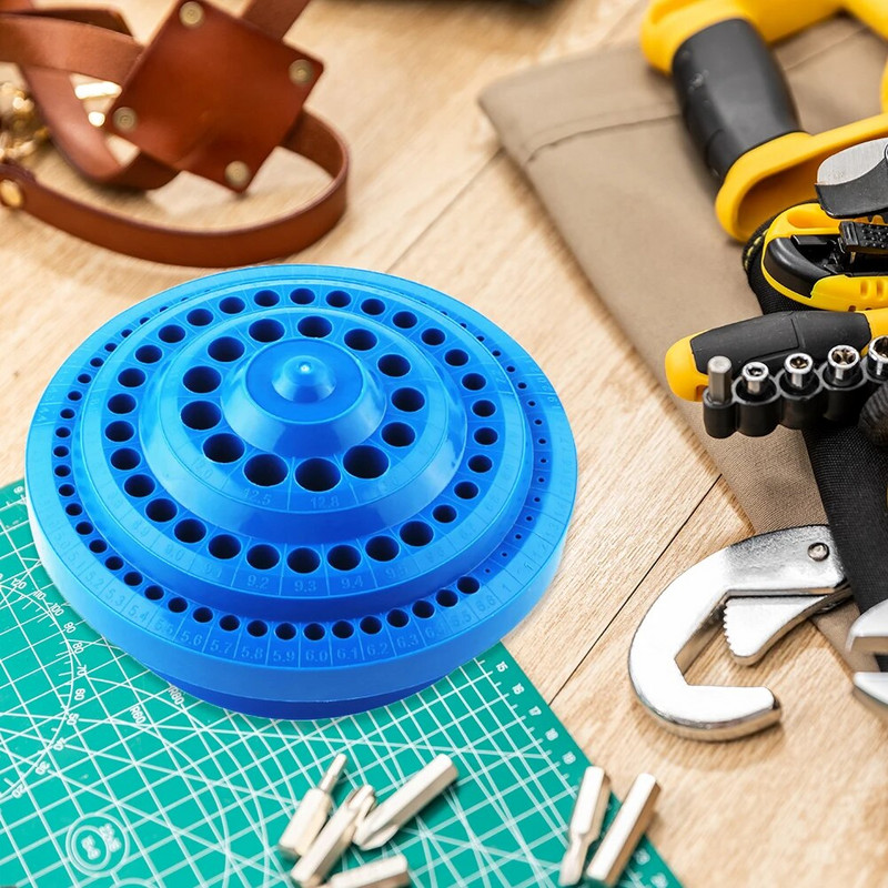 100 τμχ περιστρεφόμενο 360 μοίρες τρύπα τρυπάνι θήκη αποθήκευσης Στρογγυλό σχήμα Σκληρό πλαστικό όργανο βάσης