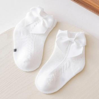 Mildsown Toddler Baby Girls Κάλτσες Αστραγάλου Μαλακές λεπτές βαμβακερές κάλτσες Καλοκαιρινές κάλτσες με φιόγκους για βρέφη 0-3 ετών