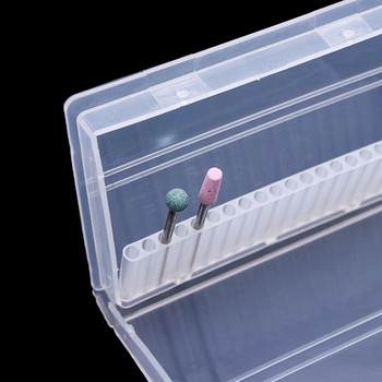 Διάφανα τρυπάνια νυχιών Κουτί αποθήκευσης Θήκες Βερνίκι νυχιών για Διοργανωτή κεφαλής Κόφτες για μανικιούρ Τρυπάνια νυχιών