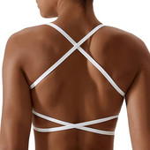 Sutien sport cu bretele încrucișate pentru femei, sutien pentru yoga pentru spate, sutien moale cu push-up, sutien sport pentru fitness, top pentru antrenament