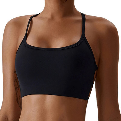 Sutien sport cu bretele încrucișate pentru femei, sutien pentru yoga pentru spate, sutien moale cu push-up, sutien sport pentru fitness, top pentru antrenament