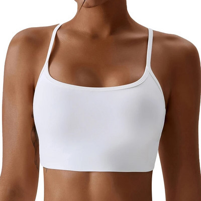 Sutien sport cu bretele încrucișate pentru femei, sutien pentru yoga pentru spate, sutien moale cu push-up, sutien sport pentru fitness, top pentru antrenament