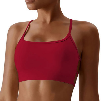 Sutien sport cu bretele încrucișate pentru femei, sutien pentru yoga pentru spate, sutien moale cu push-up, sutien sport pentru fitness, top pentru antrenament