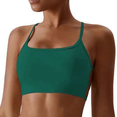 Sutien sport cu bretele încrucișate pentru femei, sutien pentru yoga pentru spate, sutien moale cu push-up, sutien sport pentru fitness, top pentru antrenament