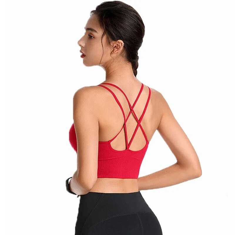 Bavlnené športové podprsenky pre ženy, push-up, pevné športové podprsenky na behanie, posilňovňu, športové podprsenky pre dievčatá, spodná bielizeň na fitness a behanie, jogu, športové topy