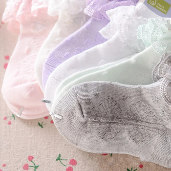 Καλοκαιρινό μωρό κοριτσίστικες κάλτσες δαντέλα Ροζ λευκό βολάν Παιδικές κάλτσες Βρεφική πριγκίπισσα Κάλτσες για βάπτιση 1ο 2ο γενέθλιο 1-6 ετών