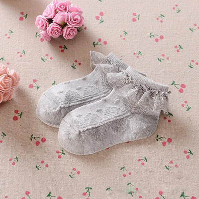 Vasaros mergaičių kojinės nėriniai, rožinės, baltos, rauktos vaikiškos kojinės kūdikių princesės kojinės krikštynoms 1-asis 2-asis gimtadienis 1-6 m.