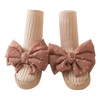 ma&baby 0-3Y Νεογέννητο κοριτσάκι Παπούτσια κάλτσας Χαριτωμένα παπιγιόν Αντιολισθητικές παντόφλες δαπέδου Παπούτσια περπατήματος για νήπια