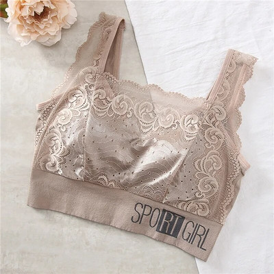 Sutien sexy din dantelă, fără sudură, mărime mare, confortabil, respirabil, pentru sport, frumusețe, vestă din spate, strâns pentru somn, înfășurat în piept.