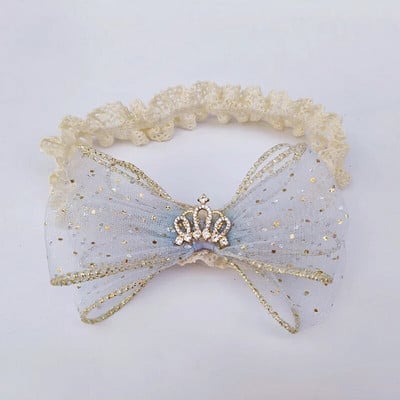 Λευκή δαντέλα φιόγκος Βρεφικές κορδέλες για κορίτσι Χαριτωμένο κορδόνι με παπιγιόν Ελαστικό τουρμπάνι για μωρά Νεογέννητα Αξεσουάρ για μωρά για τα μαλλιά 머리띠