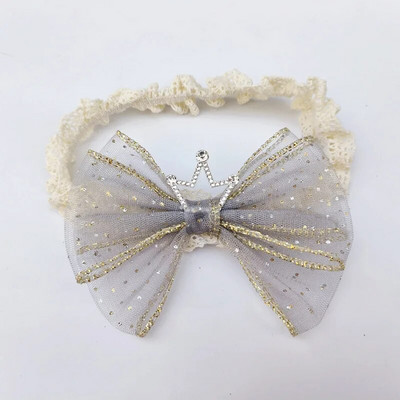 Λευκή δαντέλα φιόγκος Βρεφικές κορδέλες για κορίτσι Χαριτωμένο κορδόνι με παπιγιόν Ελαστικό τουρμπάνι για μωρά Νεογέννητα Αξεσουάρ για μωρά για τα μαλλιά 머리띠