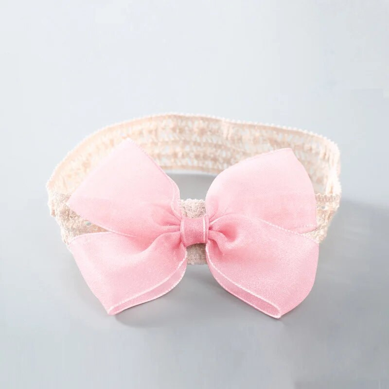 Λευκή δαντέλα φιόγκος Βρεφικές κορδέλες για κορίτσι Χαριτωμένο κορδόνι με παπιγιόν Ελαστικό τουρμπάνι για μωρά Νεογέννητα Αξεσουάρ για μωρά για τα μαλλιά 머리띠