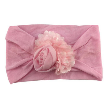 Модни бебета момичета шифон плетена лента за глава найлонова широка лента за коса детски розови шапки подаръци за рожден ден на новородено реквизит за снимки