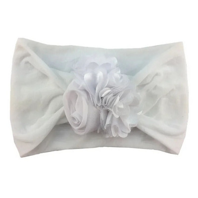 Μόδα κοριτσάκια σιφόν λουλούδια πλεκτό κεφαλόδεσμο βρεφικό νάιλον φαρδύ χτένισμα Παιδικά τριαντάφυλλα καπέλα Δώρα γενεθλίων για νεογέννητα φωτογραφικά στηρίγματα