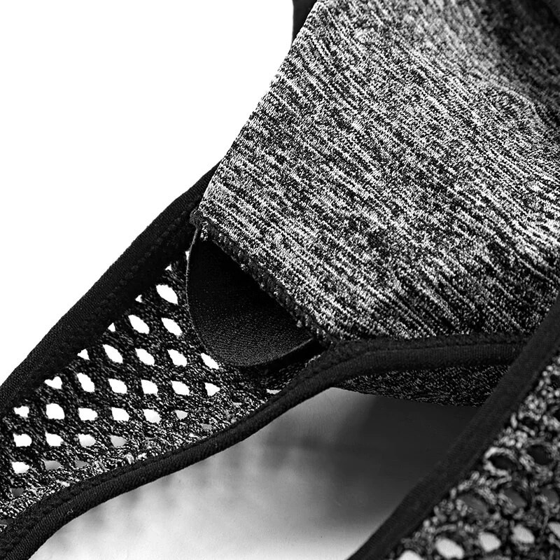 Naiste hingav spordirinnahoidja, polsterdatud polsterdatud sporditopp ilma alustraadita õmblusteta higi neelav jooksmine