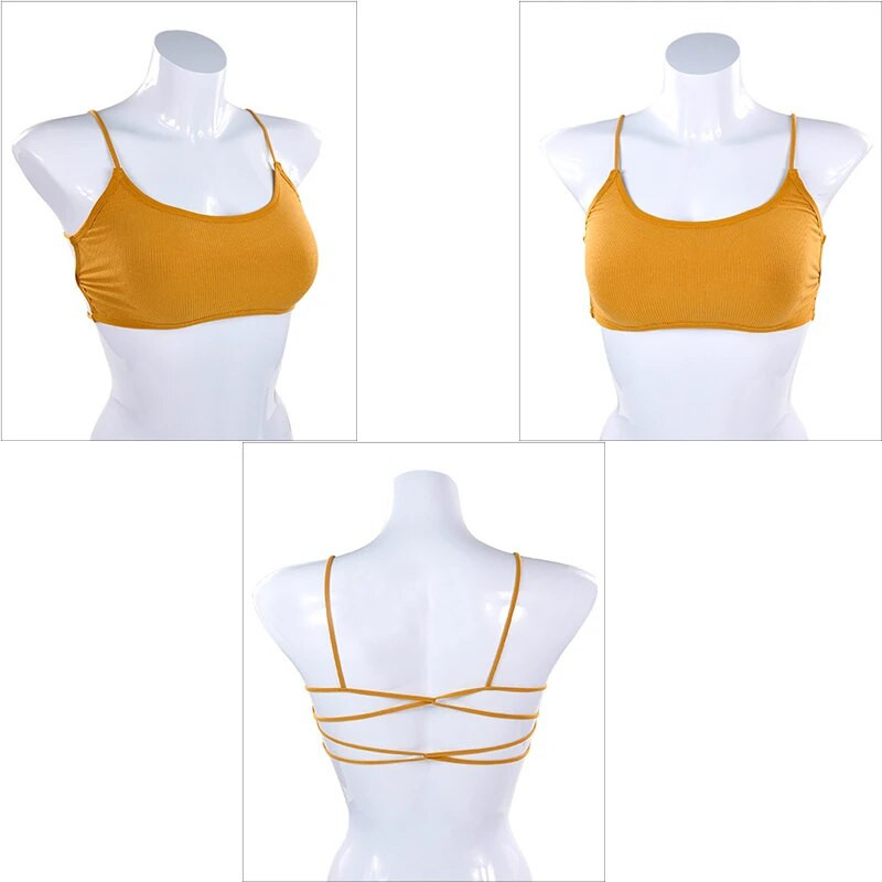 Moteriškos sportinės liemenėlės, skirtos fitneso jogai, bėgimui, bėgiojimui, treniruoklių salei, dėvimi vieno dydžio, paminkštintos sportinės viršutinės besiūlės sportinės liemenėlės jogos liemenėlės