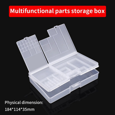 LUXIANZI Πολυλειτουργικό κιβώτιο αποθήκευσης επισκευής κινητών τηλεφώνων για εξαρτήματα IC Κατσαβίδι διπλής στρώσης εργαλειοθήκη με προστασία από τη σκόνη