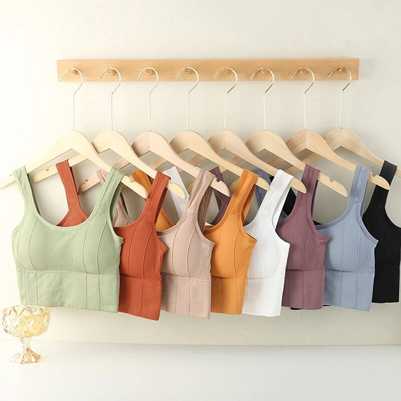 Kvėpuojanti sportinė liemenėlė, atspari smūgiams apkarpyta viršutinė dalis, apsauganti nuo prakaitavimo, kūno rengybos viršutinė moteriška besiūlė jogos liemenėlė Push up sportinė treniruoklių salė Top Solid