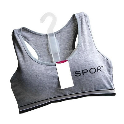 Sutien sport pentru fete, bumbac solid, tanc pentru dezvoltare, stil student, neîntărit, burete detașabil, lenjerie de corp pentru studenți