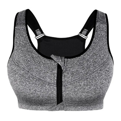 Top mărime mare femei cu fermoar în față sutiene sport Lenjerie intima rezistentă la șocuri sală fitness push up atletic alergare yoga sutien sport top 3XL