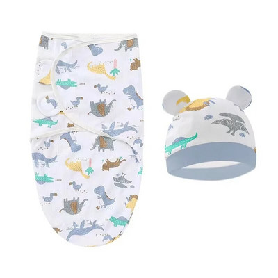 100% puuvillane mähkimistekk, mähitav beebimütsi komplekt imikule, reguleeritav vastsündinu mähkimine 0-6 kuuks