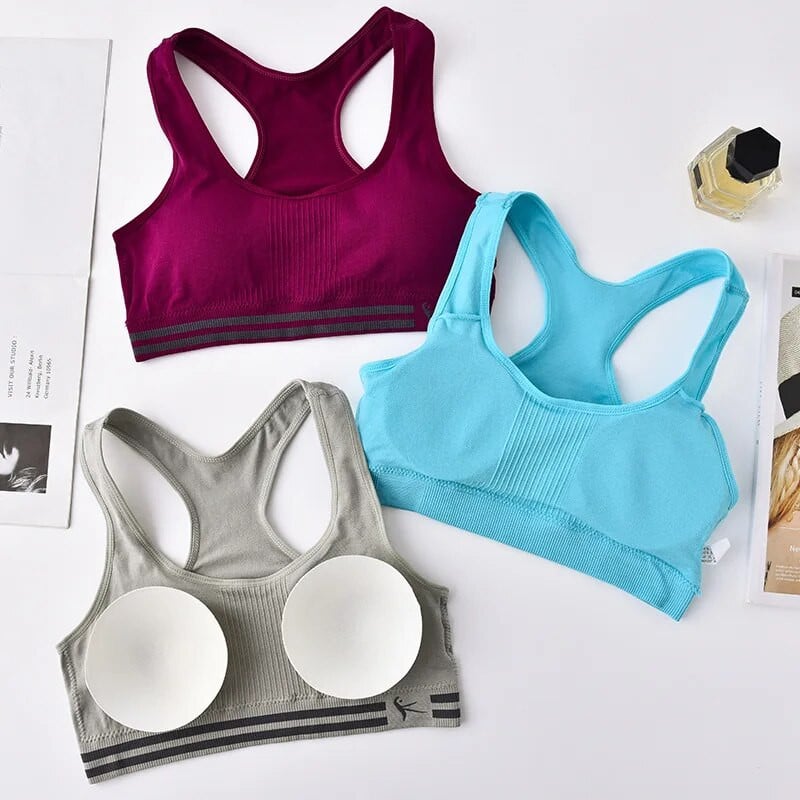 Dámska športová podprsenka M-XL absorbuje pot a push-up joga podprsenka na behanie, vesta s bavlnenou vložkou, fitness a cvičebný materiál, bezšvová podprsenka s krátkym rukávom